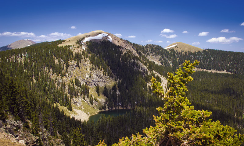 Atop Tesuque Peak looking towards Santa Fe Lake