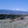 Looking at Pikes Peak from the Palmer Point Trail near the horse stables.