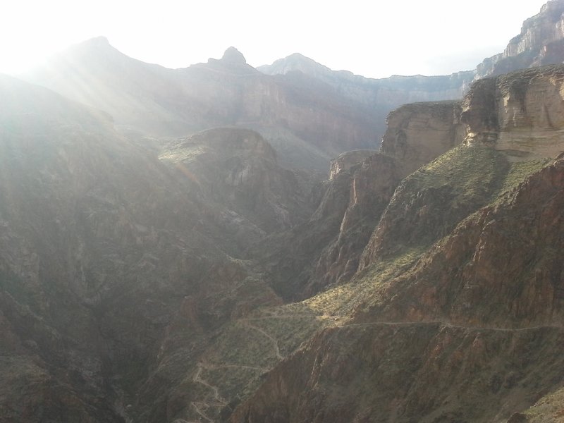 Early morning on the Bright Angel Trail, Grand Canyon