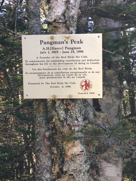 Pangman's Peak.  This plaque accompanies the concrete marker.