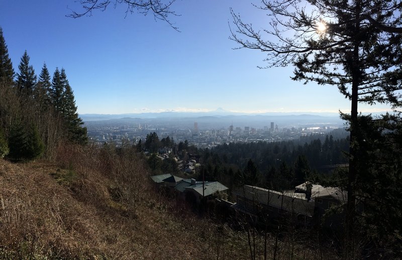 Beautiful view of Mount Hood and Portland from Pittock.