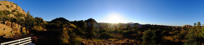 Sunset view from the bench around mile 2.5 of the Peavine Trail