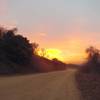 Downtown LA would be visible directly below the brightest part of the sunset - from the Rose Hills Fire Rd.