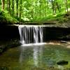 A waterfall along the Green loop.