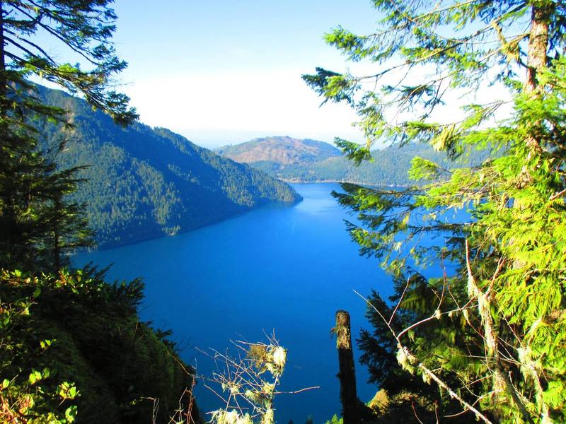 First look at Crescent Lake. Almost at the top!  From the Mt. Storm King Trail.