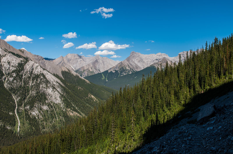 The initial portion of the descent down Edith Pass. Gravel lined path, but don't forget to look up and take it all in!