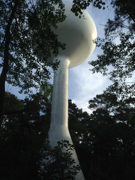 The water tower marks the high point and serves as a frame of reference.