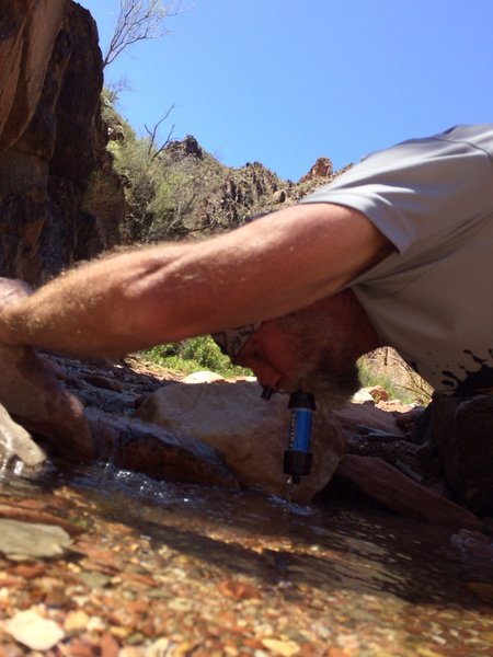 Hydrating in Monument Creek