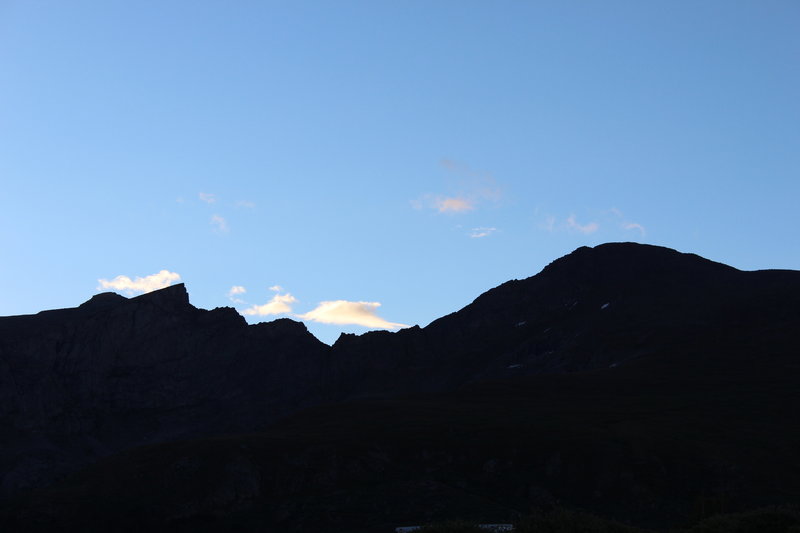 Morning view of Sawtooth Ridge from the South Park trailhead