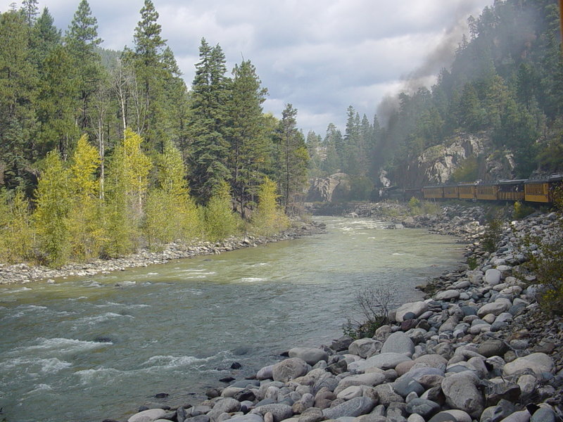 Train along the Animas River.