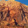 The base of the cliffs on Monument Canyon Trail, the day before the snow