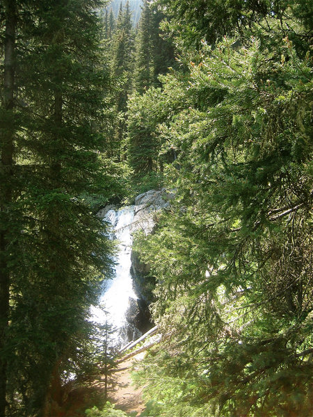 Waterfall heading up toward Jerome Rock Lakes