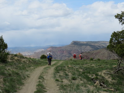 Following the old 2-track.