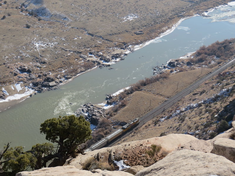 If you're lucky you'll get to see a train go by from the Jouflas Loop Trail