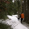 Spring hiking in the snow.