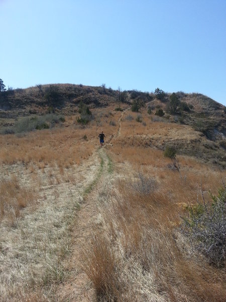 Coming down off of the plateau headed east.