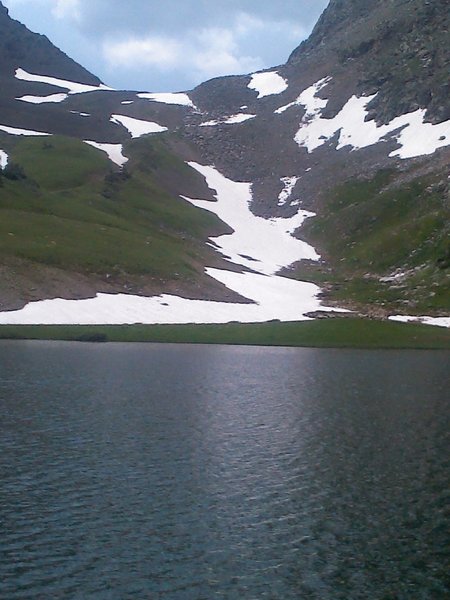 American/Michigan Lakes and last winter\'s snow hanging out.