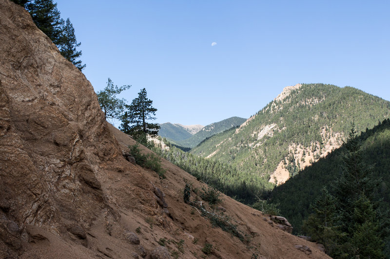 Looking back from Silver Cascade Falls.