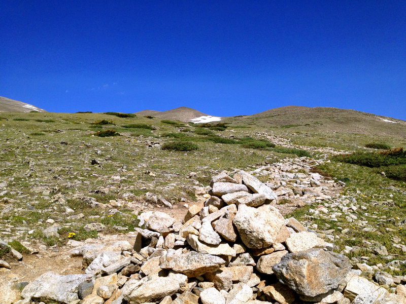 Follow the cairns to the top!