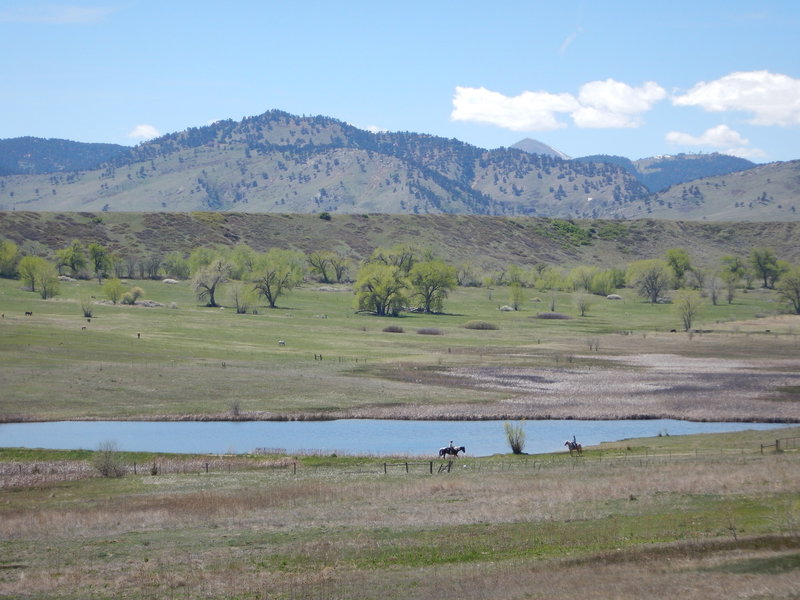 Equestrians enjoying Boulder Valley Ranch Pond #1