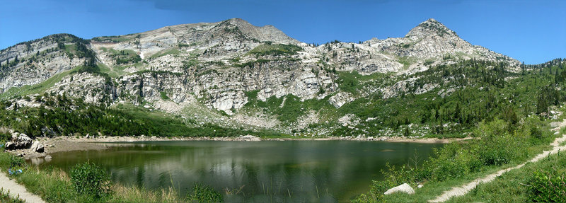 Panorama of Silver Lake in American Fork Canyon