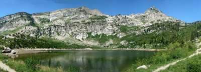 Panorama of Silver Lake in American Fork Canyon