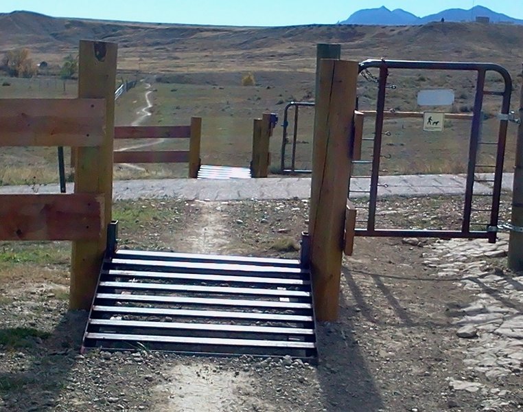 Cattle guards installed at all the gates for Left Hand Trail, except for the last one going north.