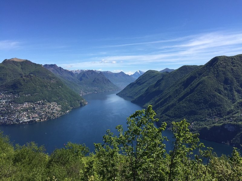 View towards Monte Boglia (the bald peak on left) and Porlezza and the end of the lake