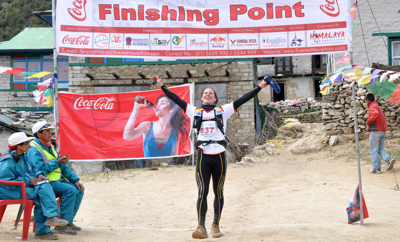 A racer finishing this epic race.