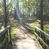 Footbridge before the slight uphill