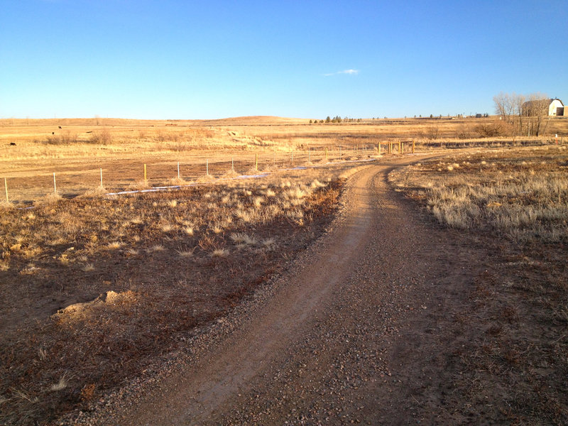 The plains on the easternmost section of the Mayhoffer Singletree Trail.  This section of trail is smooth and wide.