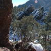 Looking down a switchback on Crown Rock.