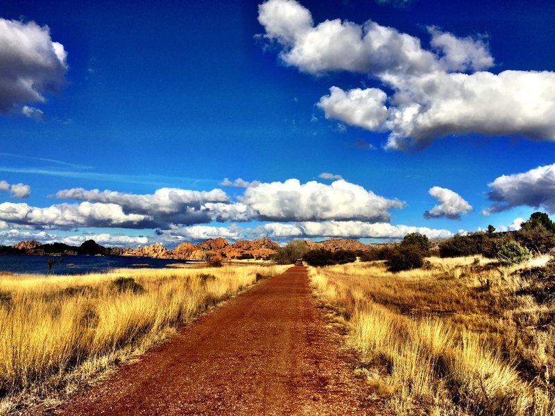 Watson Lake on the left.  From the Peavine Trail.