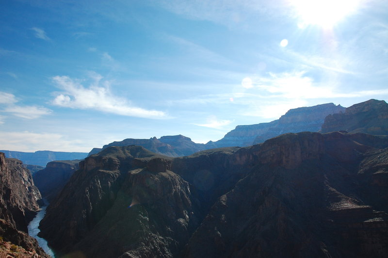 Southern view of the Grand Canyon from the Clear Creek Trail.