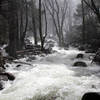 A raging torrent along Bridalveil Falls.