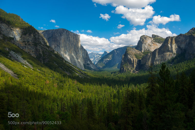 The view down the Yosemite Valley.