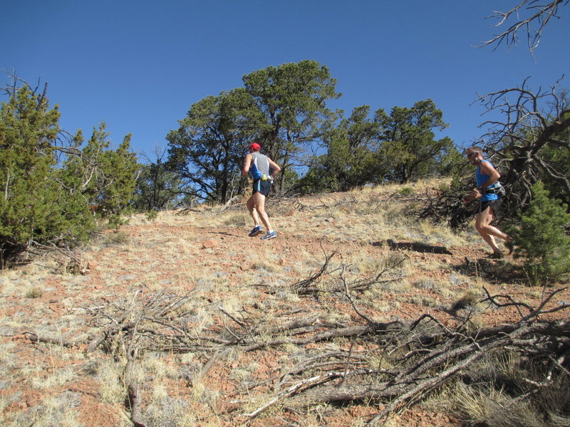 Working up to the top of one of two ridges on La Piedra