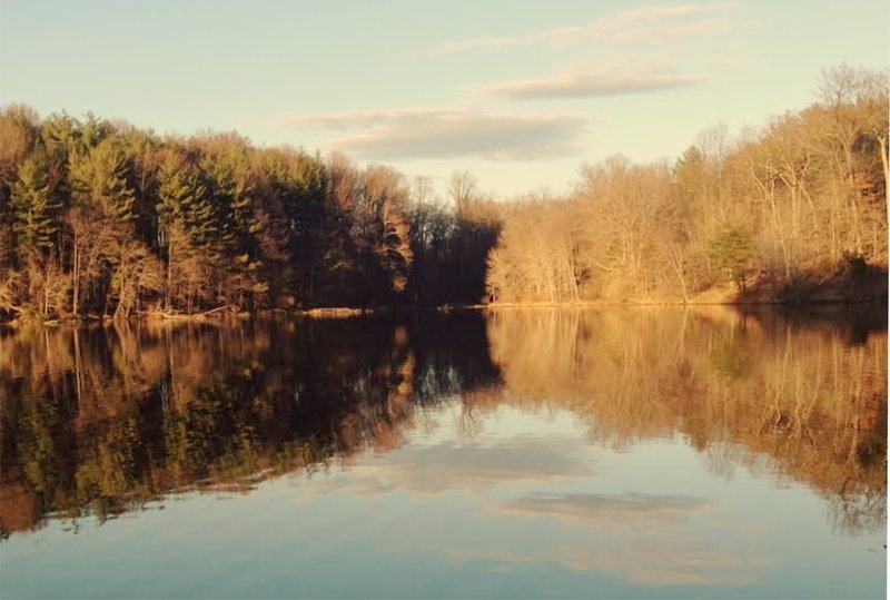 View of Clopper Lake from the end of the trail near the parking lot.