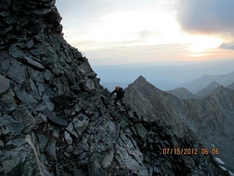 A look at some scrambling just past the knife edge.
