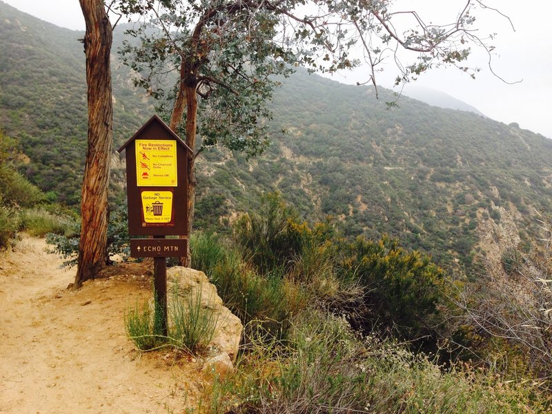 Junction of the scenic cog-rail link between the Mt. Lowe ruins and the fire road.