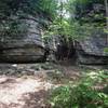 Entrance to the Stone Cuts, it is visible from the trail at its intersection with the bypass.