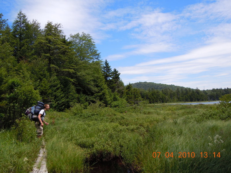 Getting a look of Mud Lake before heading back in the woods