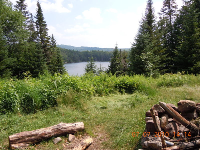 Looking out onto the lake from the lean-to