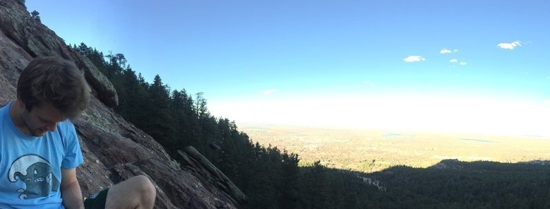 An eastward panorama while taking a rest on the steep trail