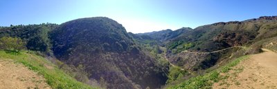 A look into the canyon as you climb out of it on the wide dirt road.