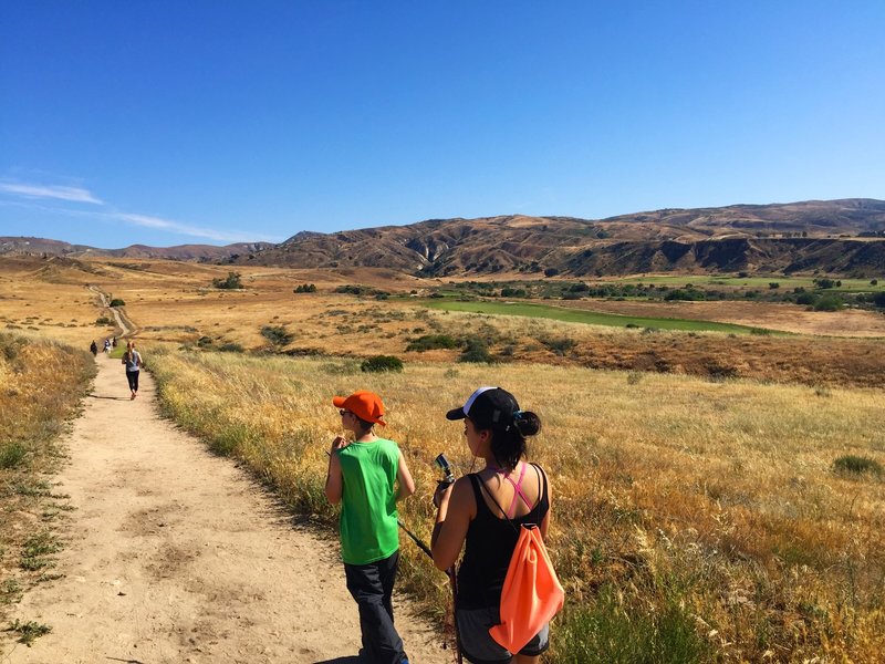 The first part of the hike that takes you along Rustic Canyon Golf Course.