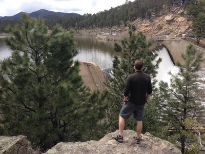 Looking West over Evergreen Lake before walking the trail loop