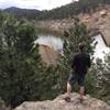 Looking West over Evergreen Lake before walking the trail loop