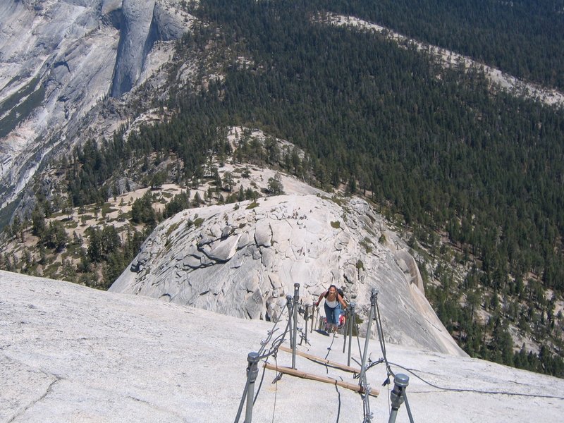 A view down the cables.