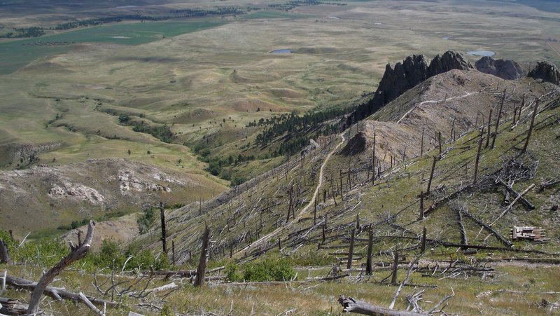 View of the trail from near the summit. Credit: Jim Kallinen